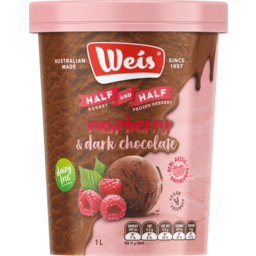 Photo of Weis Half & Half Dairy Free Frozen Dessert Raspberry & Dark Chocoate Tr 1l