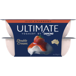 Photo of Danone Ultimate Juicy Strawberry Yoghurt 4x115g