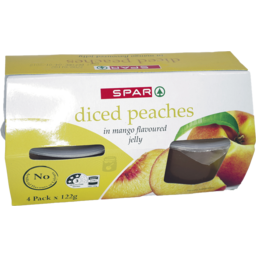 Photo of SPAR Peaches Diced N Mango Jelly 122gm X 4pack