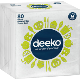 Photo of Deeko White Napkins 80pk