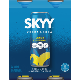 Photo of Skyy Vodka & Soda Lemon & Elderflower 4 Pack 330ml