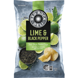 Photo of Red Rock Deli Lime & Black Pepper Potato Chips 165g