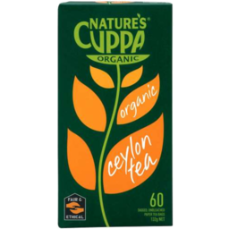 Photo of Natures Cuppa Organic Ceylon Tea 60pk 20% Extra Free