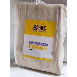 Photo of Black & Gold Wooden Forks 50pk