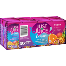 Photo of Just Juice Splash Reduced Sugar Tropical 8 Pack