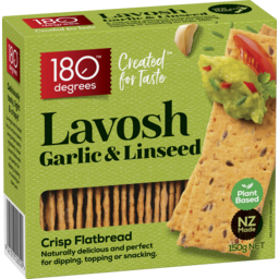 Photo of 180 Degrees Garlic & Linseed Lavosh 150g