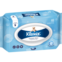Photo of Kleenex Flushable Wipes, Unscented 42-pack