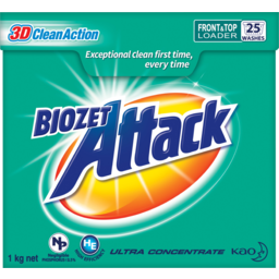Photo of Bio Zet Attack 3d Clean Action Ultra Concentrate Front & Top Loader Laundry Powder 1kg