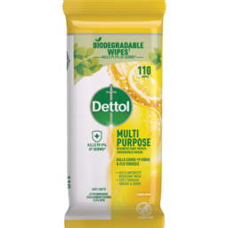 Photo of Dettol Multi Purpose Disinfectant Wipes Lemon Burst 110 Pack