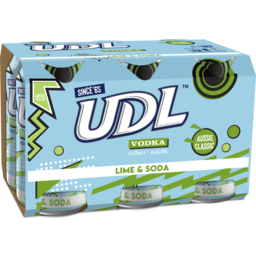 Photo of UDL Vodka Lime & Soda 4% 6x375ml