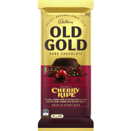 Photo of Cadbury Old Gold Cherry Ripe Dark Chocolate Block 180g