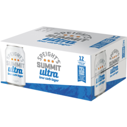 Photo of Speights Summit Ultra Beer Lager Low Carb Cans 330ml 12 Pack