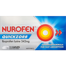 Photo of Nurofen Quickzorb Ibuprofen Lysine Caplets 342mg 12 Pack
