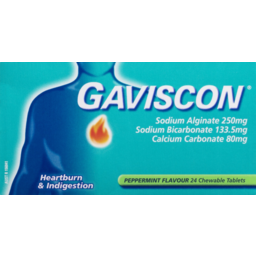 Photo of Gaviscon Peppermint Indigestion & Heartburn Relief Chewable Tablets 24 Pack