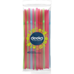 Photo of Deeko Flexible Coloured Straws 40 Pack