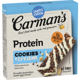 Photo of Carman's Protein Cookies & Cream Bars Limited Edition 5pk
