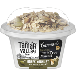 Photo of Tamar Valley Dairy Tamar Valley Greek Yoghurt And Carman's Original Fruit Free Muesli