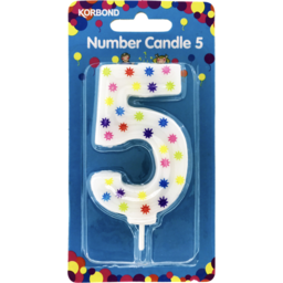 Photo of Korbond Number 5 Birthday Candle Single Pack
