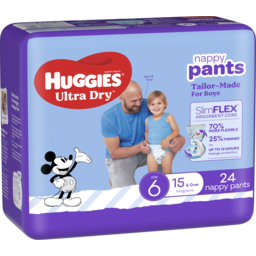 Photo of Huggies Ultra Dry Nappy Pants Boy Size 6 (15kg+) 24 Pack 