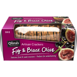 Photo of Olina's Bakehouse Artisan Crackers Fig And Black Olive 100g