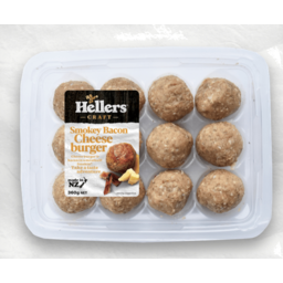 Photo of Hellers Meatballs Smokey Bacon Cheese Burger 12 Pack