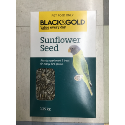 Photo of BLACK AND GOLD SUNFLOWER BIRDSEED 1.25 kg