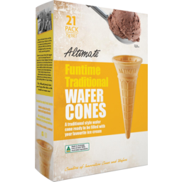 Photo of Altimate Funtime Traditional Wafer Ice Cream Cones 21 Pack 75g