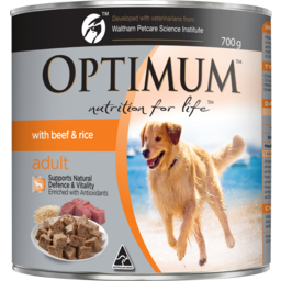 Photo of Optimum Adult With Beef & Rice Dog Food 700g
