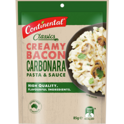 Photo of Continental Creamy Bacon Carbonara Pasta & Sauce Side Dishes 85g