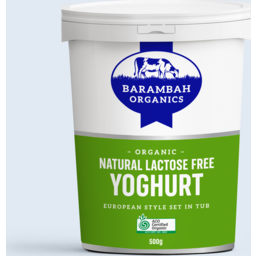Photo of Barambah Organics Barambah Yoghurt Natural Lactose Free 500gm