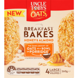 Photo of Uncle Tobys Oats Breakfast Bakes Cereal Bar Honey & Roasted Almond 260g