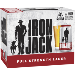 Photo of Iron Jack Full Strength Lager 30 X 375ml Can Carton 30.0x375ml