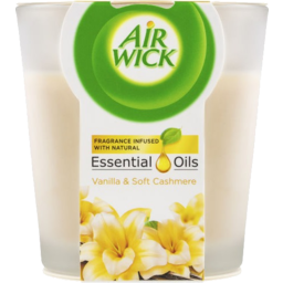Photo of Air Wick Essential Oils Vanilla & Soft Cashmere Candle 105g