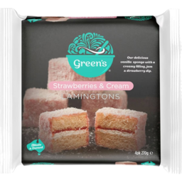 Photo of Greens Lamington Strawberry & Cream 4 Pack