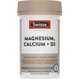 Photo of Swisse Ultiboost Magnesium, Calcium + D3 120 Tablets
