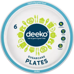 Photo of Deeko Plate Dinner Sugarcane 26cm, 6pk