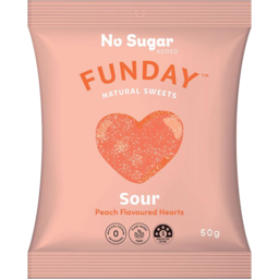 Photo of Funday Natural Sour Peach Hearts 50g