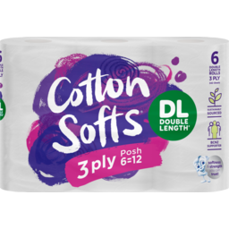 Photo of Cottonsoft Toilet Paper 3ply Posh Double Length 6 Pack