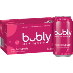 Photo of Bubly Raspberry Flavour Sparkling Water No Sugar Multipack Cans
