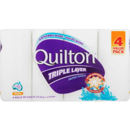 Photo of Quilton Triple Layer White Paper Towel 4 Pack