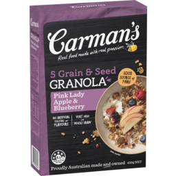 Photo of Carman's 5 Grain & Seed Granola Pink Lady Apple & Blueberry 450g 450g