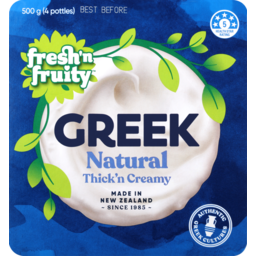 Photo of Fresh n Fruity Yoghurt Greek Style Natural 4 Pack