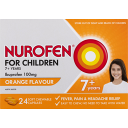 Photo of Nurofen For Children 7+Years Orange Flavour Soft Chewable Capsules 24 Pack