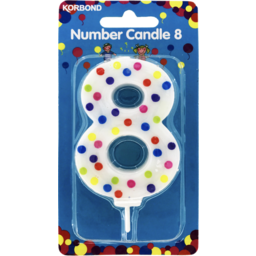 Photo of Korbond Number 8 Birthday Candle Single Pack