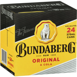 Photo of Bundaberg Rum & Cola Can Cube 24x375ml
