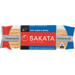 Photo of Sakata Sour Cream & Chives Rice Crackers 100gm