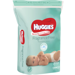 Photo of Huggies Thick & Soft Baby Wipes Refill Fragrance-Free 200 Pack