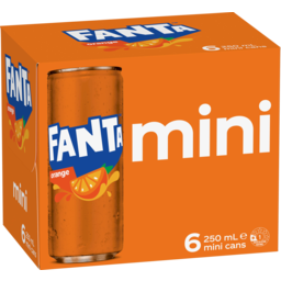 Photo of Fanta Orange Soft Drink Multipack Mini Cans 6x250ml 