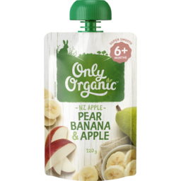 Photo of Only Organic Baby Fruit Pear, Banana & Apple 6+ Months 120g