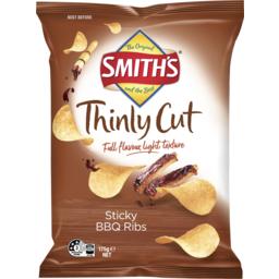 Photo of Smith's Thinly Cut Sticky BBQ Ribs Potato Chips 175g